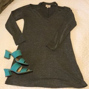 Cold shoulder grey swing dress